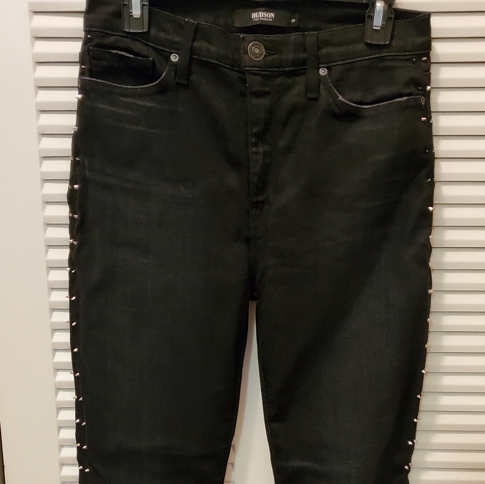 Hudson USA Womens Black Studded Jeans Size 29